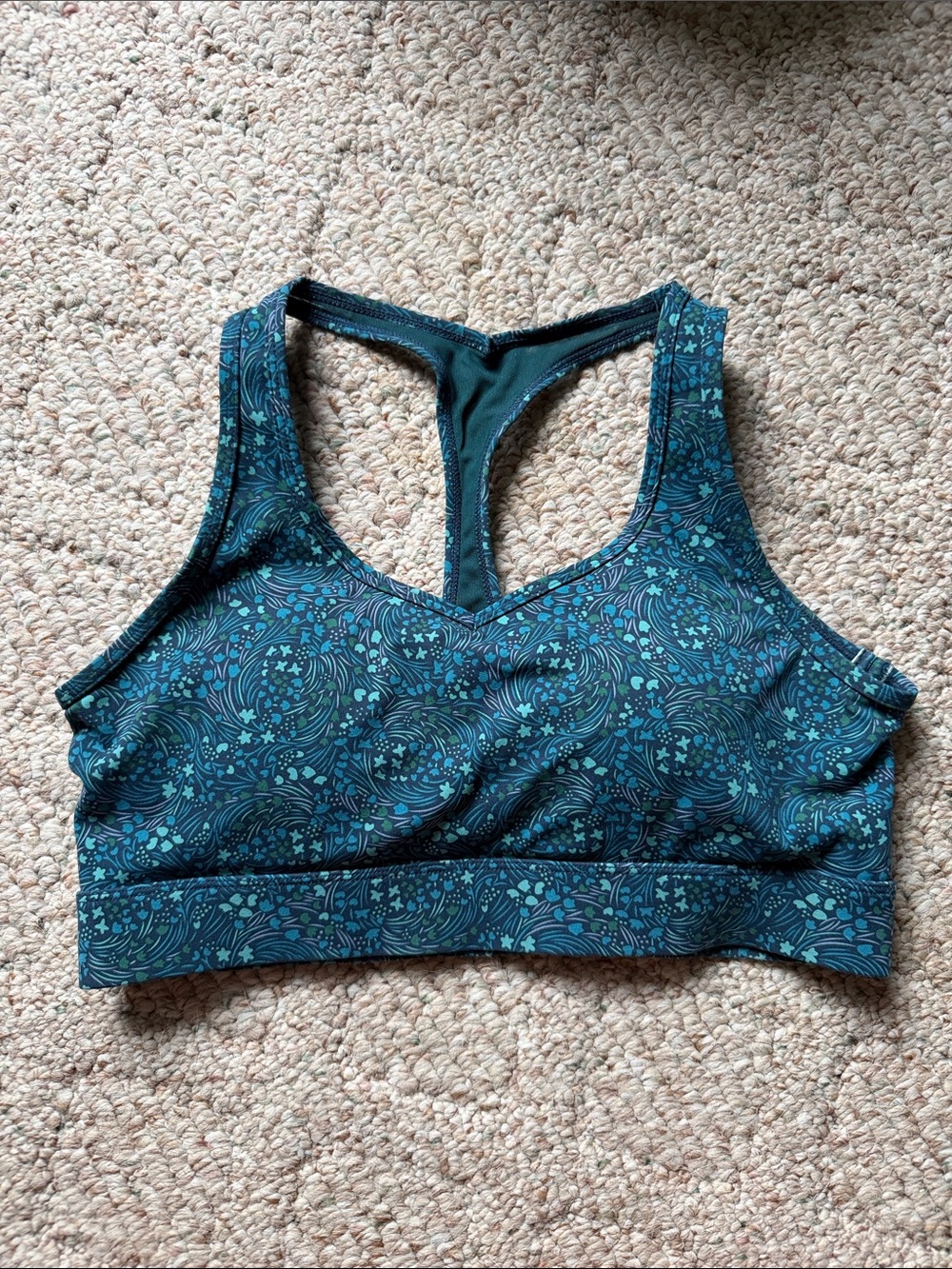 ZYIA Teal Floral Racerback Sports Bra